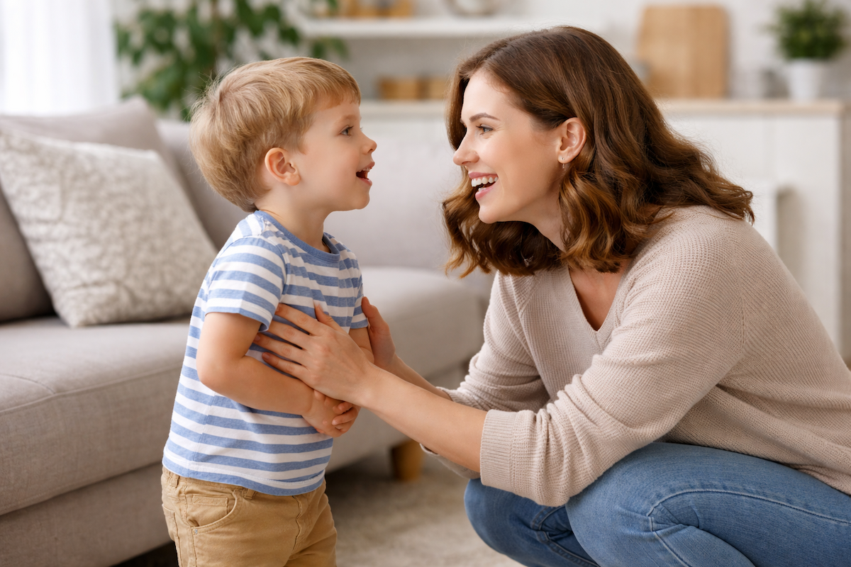 Parent and child talking
